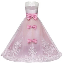 Kids Little Girls' Dress Lace Floral Princess Party Formal Evening Wedding Pageant Embroidery Bow White Purple Red Tulle Maxi Sleeveless Elegant Vintage Ball Gown Dresses Fit 4-13 Years -Slay Clothing Shop 711fd664 0b5f 4050 aaf0 3ca556a5c1cf
