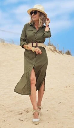 Women's Shirt Dress Maxi Long Dress Black Army Green Navy Blue Long Sleeve Solid Color Button Spring Summer Shirt Collar Stylish Work Formal Loose 2023 S M L XL -Slay Clothing Shop 721f857b f56b 4b2b 8725 60fd56360f38