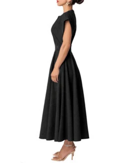Women's Prom Dress Party Dress Wedding Guest Dress Long Dress Maxi Dress Black Green Short Sleeve Pure Color Ruched Summer Spring Split Neck Fashion Evening Party Wedding Guest Vacation Loose Fit 2023 -Slay Clothing Shop 74216f5c 7447 46b3 8f79 22387db816c4