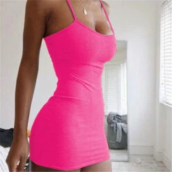 Women's Casual Dress Sheath Dress Sundress Mini Dress Light Pink Black White Sleeveless Pure Color Cold Shoulder Spring Summer Spaghetti Strap Basic Daily Vacation Weekend Slim 2023 S M L XL XXL 3XL -Slay Clothing Shop 74600fd8 cbb7 47a2 a988 8dca81a6891b