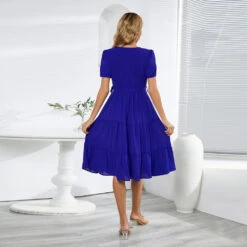 A-Line Cocktail Dresses Elegant Dress Wedding Guest Cocktail Party Knee Length Short Sleeve Jewel Neck Belt / Sash Spandex With Pleats Ruched 2024 -Slay Clothing Shop 74a30b44 5434 45dc 8487 d38c6318077c