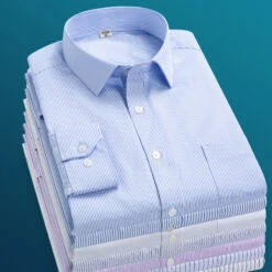 Men's Dress Shirt Light Pink Black-White Sea Blue Long Sleeve Stripes And Plaid Turndown Spring & Fall Wedding Going Out Clothing Apparel