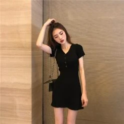 Summer Dress French Girl Slim Slim Retro Short Skirt Women's High Waist Temperament Knitted Dress -Slay Clothing Shop 75646e20 82c8 4fa0 834d 04d05d70ec94