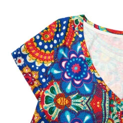 Women's Casual Dress T Shirt Dress Tee Dress Sheath Dress Floral Paisley Print Deep V Mini Dress Classic Casual Date Short Sleeve Summer Spring -Slay Clothing Shop 79fe80e4 c052 49fe a594 91f436661a46