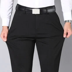 Men's Dress Pants Corduroy Pants Trousers Suit Pants Pocket Plain Comfort Breathable Wedding Business Casual Fashion Classic Black Navy Blue Stretchy