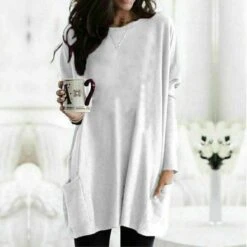 Women's Plus Size Shirt Tunic T Shirt Dress Tunic Shirts Solid Colored Daily Basic Long Sleeve Round Neck Black Fall Fall & Winter -Slay Clothing Shop 8472799d d2e7 4815 9309 9c55f2e0e844