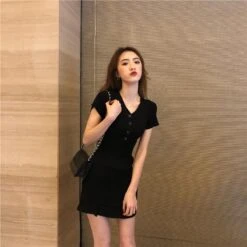 Summer Dress French Girl Slim Slim Retro Short Skirt Women's High Waist Temperament Knitted Dress -Slay Clothing Shop 84a970aa f0d5 4f20 b092 7b6aff81b832