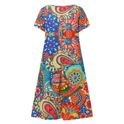 Women's Casual Dress T Shirt Dress Tee Dress Sheath Dress Floral Paisley Print Deep V Mini Dress Classic Casual Date Short Sleeve Summer Spring -Slay Clothing Shop 8631baad a9b1 494f be39 93b9764df098