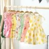 Toddler Girls' Dress Floral Fruit Sleeveless Outdoor Active Daily Cotton Above Knee Casual Dress A Line Dress Summer Spring 3-7 Years Yellow Bear Pink Bunny Pink Bear