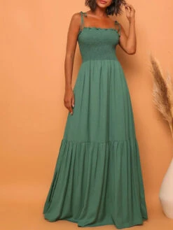 Women's Long Dress Maxi Dress Swing Dress Slip Dress Pure Color Casual Outdoor Daily Going Out Ruched Backless Sleeveless Strap Dress Slim Black Yellow Pink Spring Summer S M L XL -Slay Clothing Shop 89a488a1 abfa 4489 86c8 62374de8c291