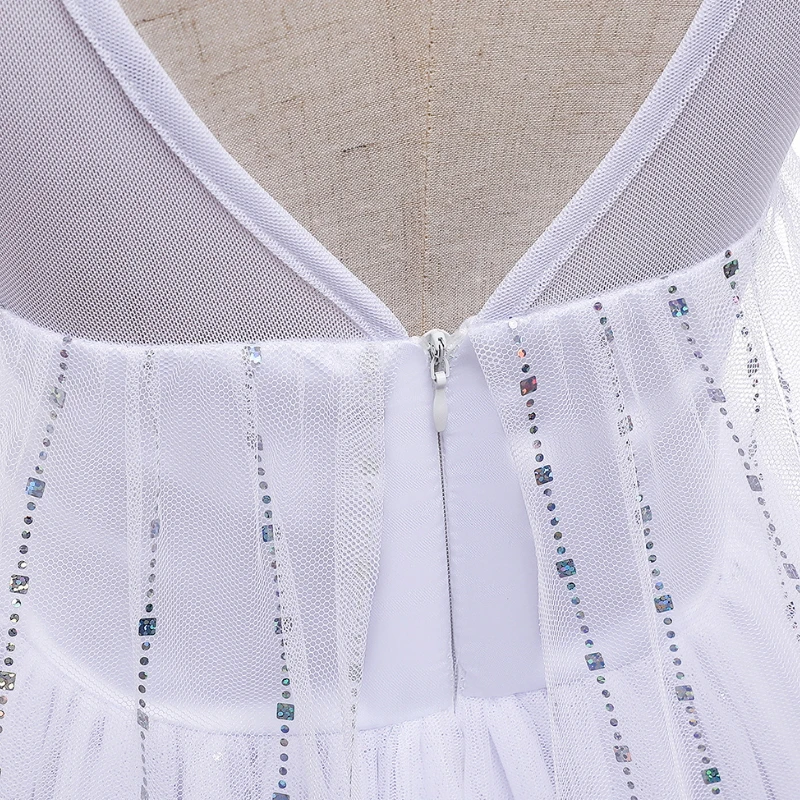 Kids Girls' Party Dress Sequin Snowflake Long Sleeve Performance Pegeant Elegant Princess Cotton Maxi Party Dress A Line Dress Summer Spring 3-10 Years White 5 Kids Girls' Party Dress Sequin Snowflake Long Sleeve Performance Pegeant Elegant Princess Cotton Maxi Party Dress A Line Dress Summer Spring 3-10 Years White - Image 5