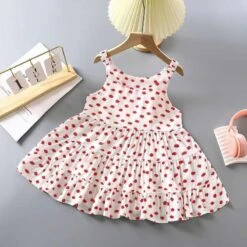 Kids Girls' Floral Dress Cartoon Sleeveless Casual Active Daily Cotton Knee-length Floral Dress Summer Dress Summer Spring 3-10 Years Floral Blue Background Red Flower On White Background Wishful -Slay Clothing Shop 8ae92b78 05f9 4aae b446 b7c68aaab448