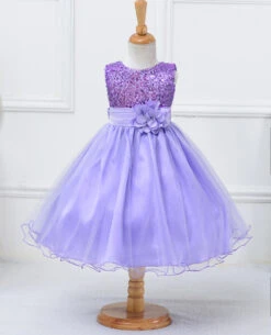 Kids Girls' Dress Flower Sleeveless Wedding Party Sequins Sweet Cotton Polyester Floral Embroidery Dress Tulle Dress Flower Girl's Dress Beige Black White