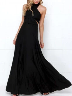 Women's Prom Dress Party Dress New Year's Eve Dress Swing Dress Long Dress Maxi Dress Black Red Green Sleeveless Backless Summer Spring Halter -Slay Clothing Shop 8c28560a 7f6d 48c2 ae3f 39738b5adda8