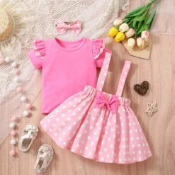 2 Pieces Toddler Girls' Polka Dot Ruffle Dress Set Set Short Sleeve Vacation Outdoor 1-3 Years Summer Yellow Pink Red 28 2 Pieces Toddler Girls' Polka Dot Ruffle Dress Set Set Short Sleeve Vacation Outdoor 1-3 Years Summer Yellow Pink Red -Slay Clothing Shop 8d30efb7 db7d 42a2 900d 276e152aa813