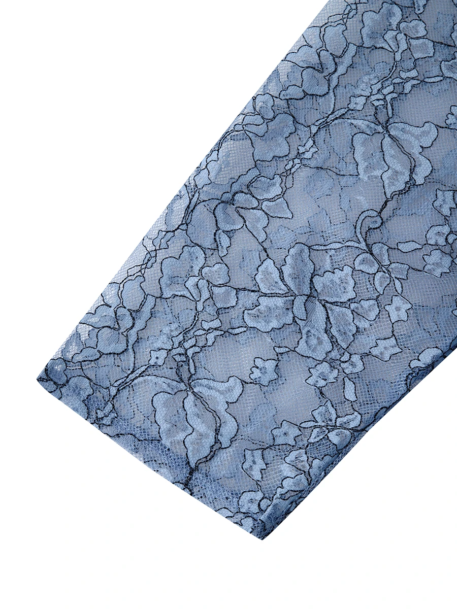 Women's Party Dress Lace Dress Swing Dress Long Dress Maxi Dress Blue Half Sleeve Pure Color Patchwork Spring Summer Dress V Neck Romantic Wedding Birthday 2023 S M L XL 2XL 3XL 5 Women's Party Dress Lace Dress Swing Dress Long Dress Maxi Dress Blue Half Sleeve Pure Color Patchwork Spring Summer Dress V Neck Romantic Wedding Birthday 2023 S M L XL 2XL 3XL - Image 5