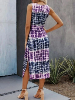 Women's Tank Dress Summer Dress Plaid Tie Dye Print Split Crew Neck Midi Dress Fashion Streetwear Outdoor Daily Sleeveless Regular Fit Yellow Red Blue Summer Spring S M L XL XXL -Slay Clothing Shop 8f96b561 d143 4b69 a6c8 9a76fe5a986d