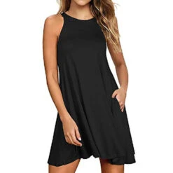 Women's Casual Dress Tank Dress Mini Dress Light Coffee Black Dark Red Sleeveless Plain Summer Spring Crew Neck Basic 2023 S M L XL 2XL -Slay Clothing Shop 9296f674 c426 4b78 888a aa51767288c9