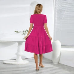 A-Line Cocktail Dresses Elegant Dress Wedding Guest Cocktail Party Knee Length Short Sleeve Jewel Neck Belt / Sash Spandex With Pleats Ruched 2024 -Slay Clothing Shop 9368a660 f932 4935 a3f2 94e1ecb13fb1