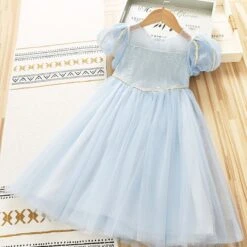 Kids Girls' Dress Solid Color Short Sleeve Outdoor Active Fashion Cotton Above Knee Casual Dress A Line Dress Summer Spring 3-7 Years Pink Blue -Slay Clothing Shop 9588a378 40c8 4d9e afd6 401e5caeac8e
