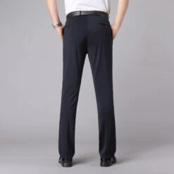 Men's Dress Pants Trousers Pocket Straight Leg Solid Colored Comfort Wedding Office Business Streetwear Casual Black Deep Blue Micro-elastic -Slay Clothing Shop 971e42f6 19d7 4d5f 848f 819951c78473