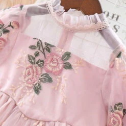 Kids Girls' Dress Floral Long Sleeve School Vacation Print Princess Sweet Polyester Asymmetrical A Line Dress Fall Winter 3-10 Years Pink Beige -Slay Clothing Shop 9a2237f6 254f 49e0 87e2 c3800933f68c