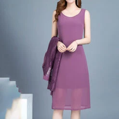 Women's Dress Set Two Piece Dress Chiffon Dress Midi Dress Black Red Royal Blue Short Sleeve Pure Color Lace Summer Spring Crew Neck Stylish 2023 M L XL XXL 3XL 4XL -Slay Clothing Shop 9bd05f20 4431 4b57 be08 2b3ea3c0752e