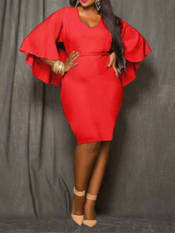 Women‘s Plus Size Curve Work Dress Sheath Dress Formal Dress Floral Midi Dress 3/4 Length Sleeve Ruffle V Neck Elegant Office Black White Spring Summer L XL XXL 3XL -Slay Clothing Shop 9e3b0b95 f721 4efa 97e0 8c9b76ccc0a1