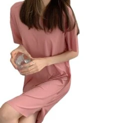 2023 Summer Ice Home A-Line Skirt Cloth Oversized And Comfortable Ice Silk Small T-Shirt Dress Solid Color Cool Long Skirt Nine -Slay Clothing Shop a0389025 9751 4adc 9fc5 82bacb07afd7