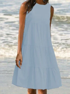 Women's Casual Dress Cotton Linen Dress A Line Dress Midi Dress Cotton Blend Basic Modern Outdoor Daily Vacation Crew Neck Ruched Patchwork Sleeveless Summer Spring 2023 Regular Fit ArmyGreen Black -Slay Clothing Shop a43a7e32 1827 4a65 a1cd 8ca54963c09e