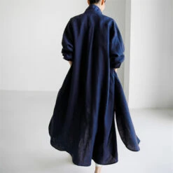 Women's Cotton Linen Dress Casual Dress Swing Dress Maxi Long Dress Cotton Blend Stylish Casual Winter Dress Daily Holiday Shirt Collar Button Pocket Long Sleeve Summer Spring Fall 2022 Loose Fit -Slay Clothing Shop a4cc1646 9b07 4277 9967 e85709ea5166