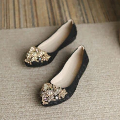 Women's Flats Ladies Shoes Bling Bling Dress Shoes Wedding Daily Solid Color Wedding Flats Bridesmaid Shoes Rhinestone Flower Flat Comfort Satin Loafer Apricot -Slay Clothing Shop a5dbcd6c f3ec 41e7 a21d 79fd8a2882ce