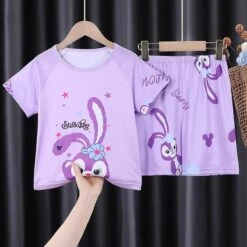 Children's Pajamas Girls Summer Short-sleeved Thin Section Boys Summer Dress Cartoon Big Boy Girl Princess Home Clothes Set -Slay Clothing Shop a978302b f627 41a4 9d80 1cafee09f5c7