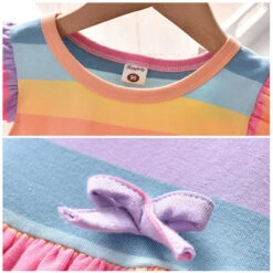 Kids Girls' Dress Striped Sleeveless School Vacation Print Beautiful Sweet Cotton Knee-length A Line Dress Summer Spring 2-8 Years Blue Green -Slay Clothing Shop ac6541a6 2e26 468e 81d9 93dc76c9222a