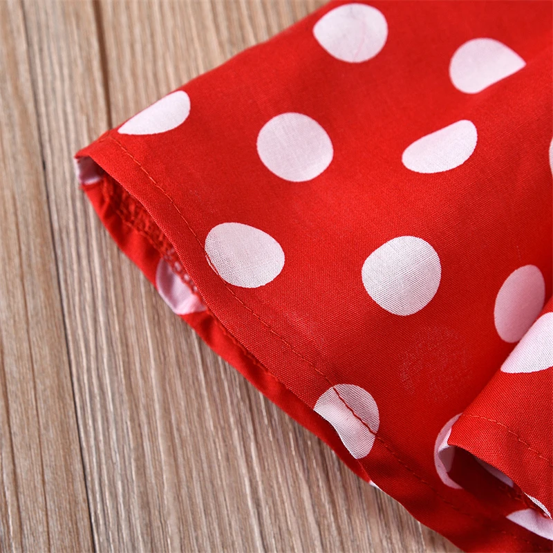 2 Pieces Toddler Girls' Polka Dot Ruffle Dress Set Set Short Sleeve Vacation Outdoor 1-3 Years Summer Yellow Pink Red 7 2 Pieces Toddler Girls' Polka Dot Ruffle Dress Set Set Short Sleeve Vacation Outdoor 1-3 Years Summer Yellow Pink Red - Image 7