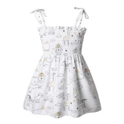 Toddler Girls' Floral Dress Animal Cartoon Sleeveless School Active Daily Cotton Knee-length White Dress Summer Dress Summer Spring 3-7 Years -Slay Clothing Shop adc8ef38 bc42 437b 86fe 332cc24f05ed