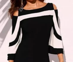 Women's Casual Dress Sheath Dress Mini Dress Black 3/4 Length Sleeve Color Block Patchwork Summer Spring Crew Neck Stylish 2023 S M L XL XXL -Slay Clothing Shop ae890f11 6bc9 49fb a43c 9684182e6f1d