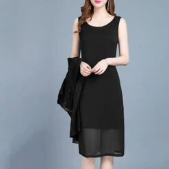 Women's Dress Set Two Piece Dress Chiffon Dress Midi Dress Black Red Royal Blue Short Sleeve Pure Color Lace Summer Spring Crew Neck Stylish 2023 M L XL XXL 3XL 4XL -Slay Clothing Shop b0f1e00c 9e0e 4c86 98b5 67c225ca14c9