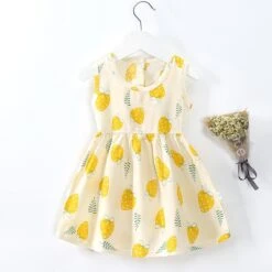 Toddler Girls' Dress Floral Fruit Sleeveless Outdoor Active Daily Cotton Above Knee Casual Dress A Line Dress Summer Spring 3-7 Years Yellow Bear Pink Bunny Pink Bear -Slay Clothing Shop b289c3c6 71ca 4cdf be6a d343ddab23f2
