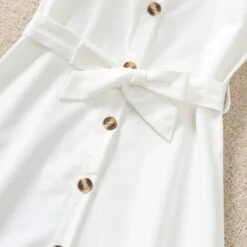 Kids Girls' Dress Solid Colored Short Sleeve Daily Holiday Lace Up Ruched Cute Beautiful Polyester Above Knee A Line Dress Summer 4-12 Years White -Slay Clothing Shop b2f1ee56 888f 4086 8987 253a7158d6cf