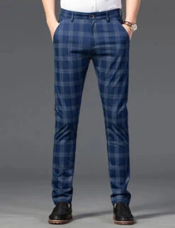 Men's Trousers Chinos Chino Pants Plaid Dress Pants Pocket Plaid Comfort Breathable Outdoor Daily Going Out Fashion Casual Blue Green -Slay Clothing Shop b436cc5f 96ce 48f8 bcc8 5fec38b42ca1