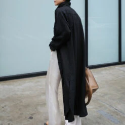 Women's Linen Dress Shirt Dress Casual Dress Maxi Long Dress Winter Dress Daily Holiday Polyester Casual Mature Shirt Collar Button Up Zipper Long Sleeve Summer Spring Loose Fit Pure Color -Slay Clothing Shop b4c2575e f334 4a01 a9e6 7b6aecb8fc6f