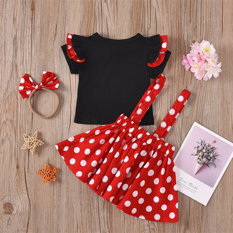 2 Pieces Toddler Girls' Polka Dot Ruffle Dress Set Set Short Sleeve Vacation Outdoor 1-3 Years Summer Yellow Pink Red 3 2 Pieces Toddler Girls' Polka Dot Ruffle Dress Set Set Short Sleeve Vacation Outdoor 1-3 Years Summer Yellow Pink Red - Image 3