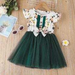 Kids Girls' Floral Dress Floral Flower Short Sleeve Casual Fashion Daily Cotton Above Knee Casual Dress A Line Dress Summer Spring 0-5 Years Champagne Yellow Pink -Slay Clothing Shop b60a4716 33f5 4af3 b224 d9239b43d531