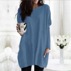Women's Plus Size Shirt Tunic T Shirt Dress Tunic Shirts Solid Colored Daily Basic Long Sleeve Round Neck Black Fall Fall & Winter -Slay Clothing Shop b73b3cc7 4449 4c31 8c7b 23c8d72769f3