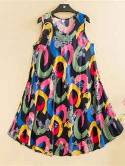 Women's Pajamas Nightgown Nightshirt Dress Flower Simple Comfort Soft Home Daily Bed Cotton Breathable Crew Neck Sleeveless Dress Summer Spring Gold Black Black -Slay Clothing Shop b7ab2254 3136 4ae8 9e42 9e5edd572748