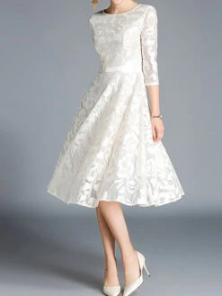 Women's Party Dress Lace Dress Cocktail Dress Midi Dress Apricot Gray 3/4 Length Sleeve Floral Lace Summer Spring Fall Crew Neck Active Evening Party Wedding Guest Vacation Slim 2023 S M L XL XXL 3XL -Slay Clothing Shop b7c69c5a 93e6 4fbe 8c02 e867f3dbf161