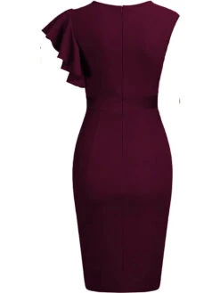 Women's Casual Dress Sheath Dress Summer Dress Midi Dress Ruched Ruffle Outdoor Work Daily Fashion Streetwear Crew Neck Short Sleeve 2023 Regular Fit Black Wine Navy Blue Color S M L XL XXL Size -Slay Clothing Shop b7ca2f78 ccb0 4724 96b2 a145ffa2d11a