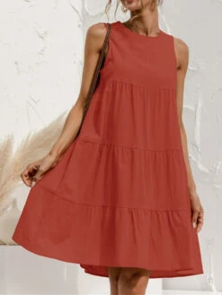 Women's Casual Dress Cotton Linen Dress A Line Dress Midi Dress Cotton Blend Basic Modern Outdoor Daily Vacation Crew Neck Ruched Patchwork Sleeveless Summer Spring 2023 Regular Fit ArmyGreen Black -Slay Clothing Shop b95776b0 d707 4d1c 876f b8f2fcb8ec5f