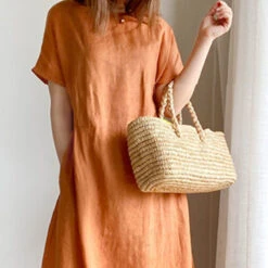 Women's Casual Dress Shift Dress Midi Dress Pink Navy Blue Blue Short Sleeve Pure Color Pocket Spring Summer Crew Neck Basic Daily Weekend Spring Dress -Slay Clothing Shop bbfdb437 7b02 4ea6 b255 a3dc07970dfe